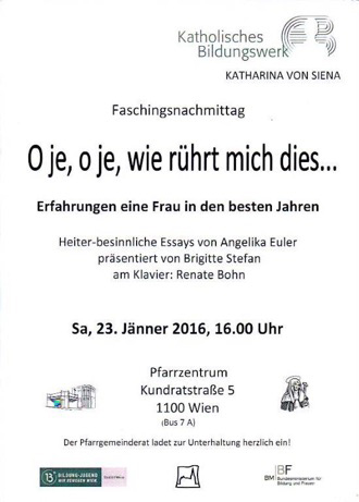 Plakat - O je, o je, wie rührt mich dies
